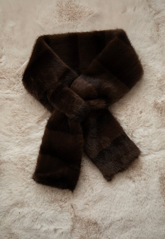 Schal - Stripes Of Fluff - Braun