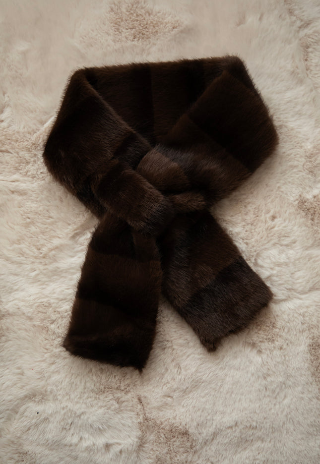 Stripes Of Fluff Brown - Scarf