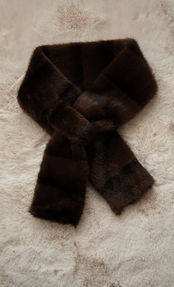 Stripes Of Fluff Brown - Sjaal