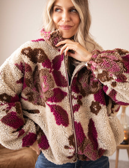 Flower Crush Teddy Beige/Mulberry - Jacket