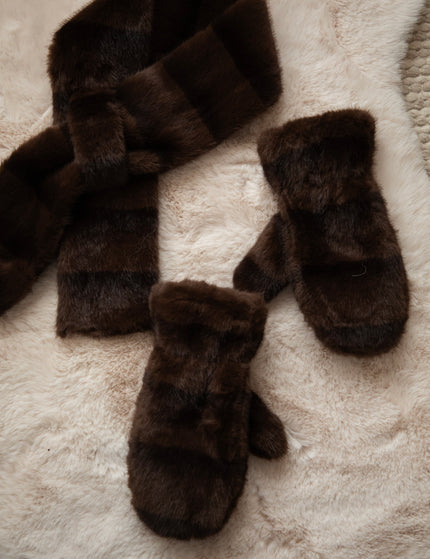 Schal - Stripes Of Fluff - Braun