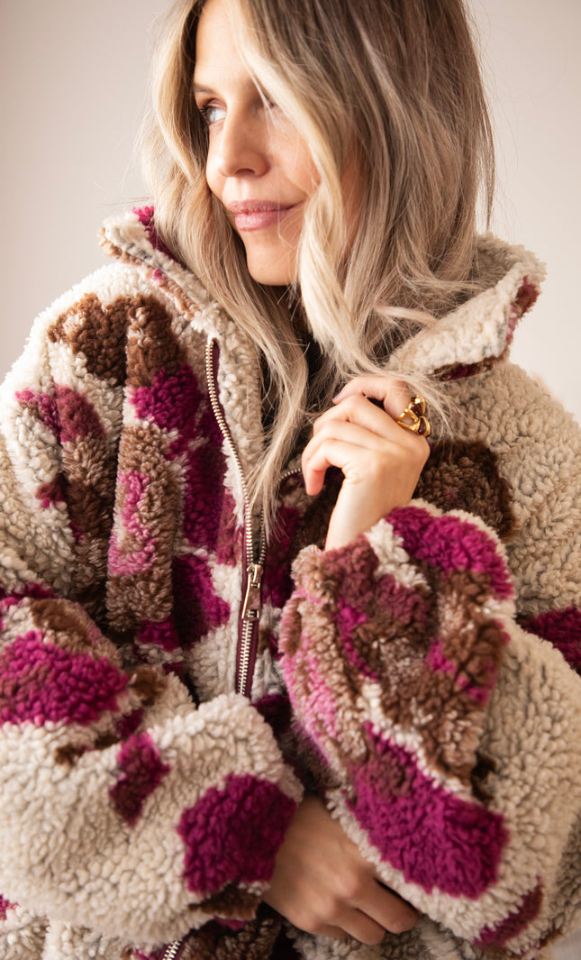 Flower Crush Teddy Beige/Mulberry - Jacket