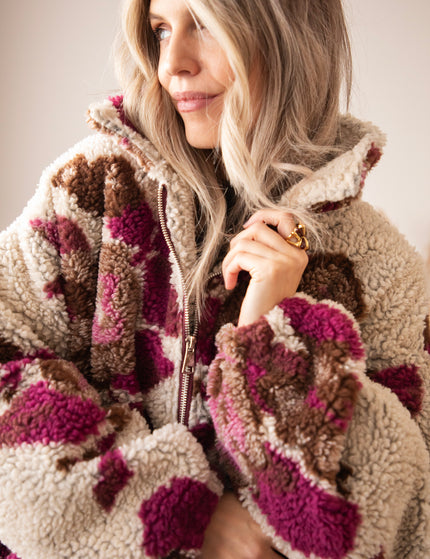 Flower Crush Teddy Beige/Mulberry - Jacket