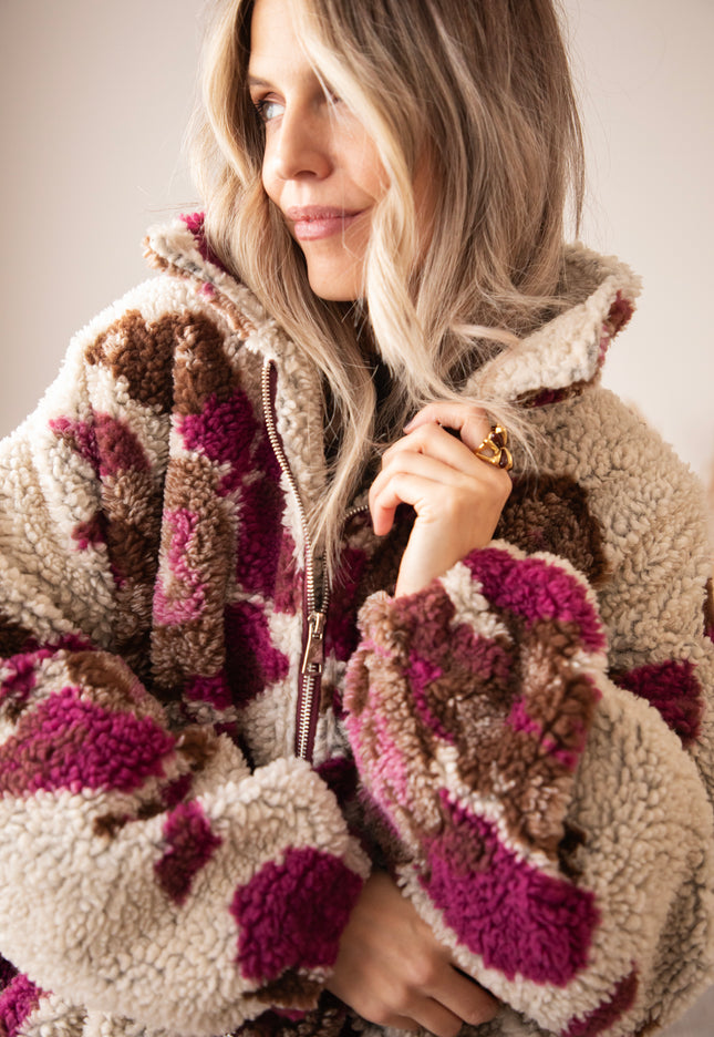 Flower Crush Teddy Beige/Mulberry - Jacket