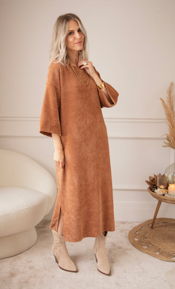 Maxikleid - Viva Velvet - Braun