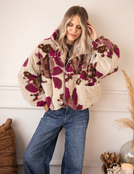 Flower Crush Teddy Beige/Mulberry - Jacket
