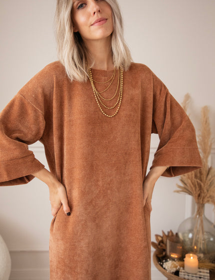 Viva Velvet Brown - Maxi Jurk