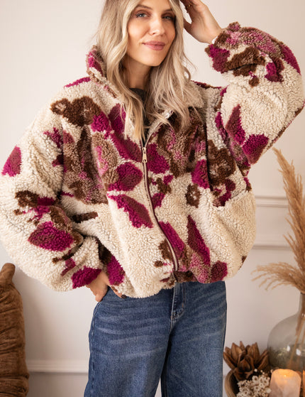 Flower Crush Teddy Beige/Mulberry - Jacket