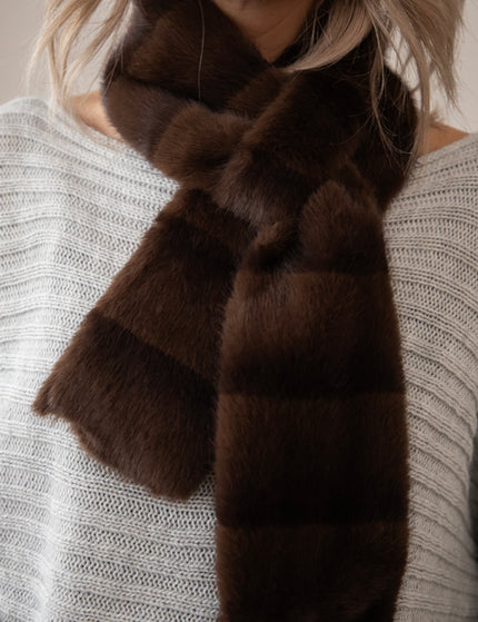 Schal - Stripes Of Fluff - Braun