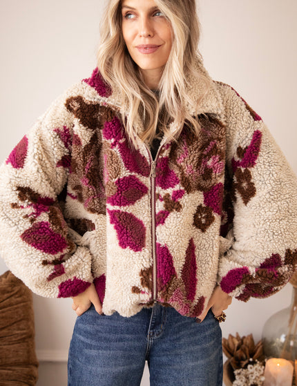 Flower Crush Teddy Beige/Mulberry - Jacket