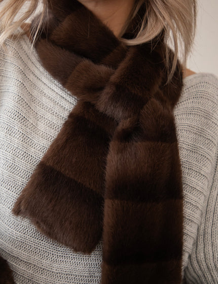 Schal - Stripes Of Fluff - Braun