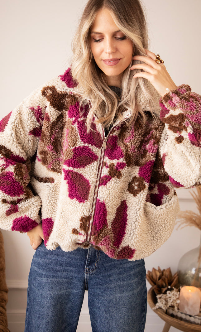 Flower Crush Teddy Beige/Mulberry - Jacket