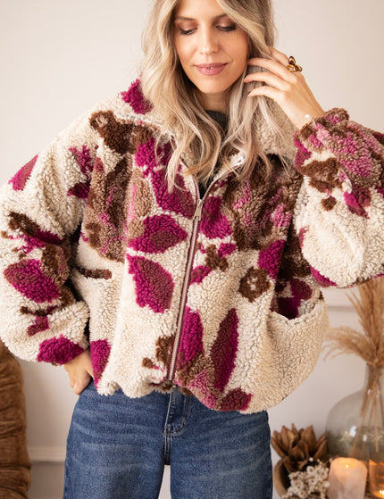 Flower Crush Teddy Beige/Mulberry - Jacket