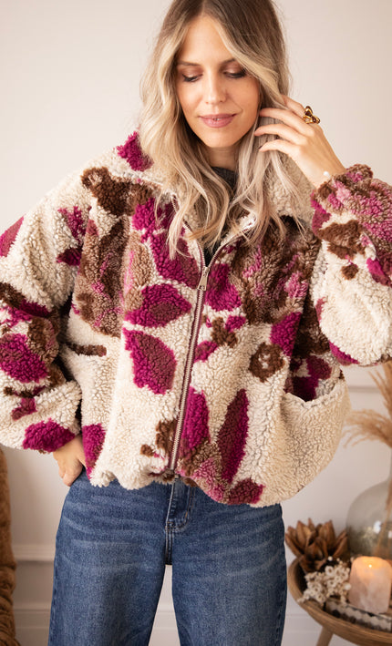 Flower Crush Teddy Beige/Mulberry - Jacket