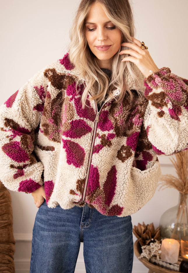 Flower Crush Teddy Beige/Mulberry - Jacket