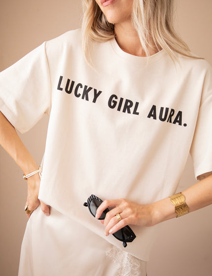 Lucky Girl Aura Beige/Black - T-Shirt