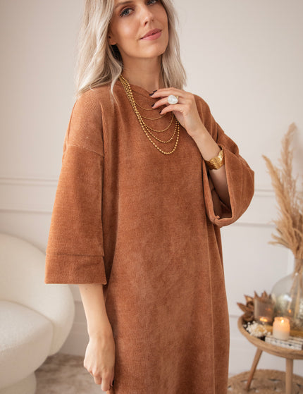 Viva Velvet Brown - Maxi Jurk