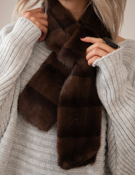 Schal - Stripes Of Fluff - Braun