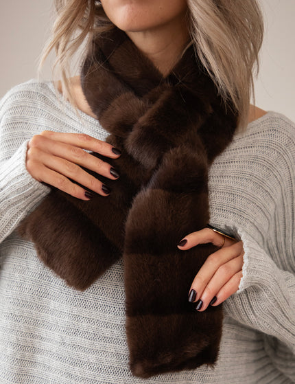 Schal - Stripes Of Fluff - Braun