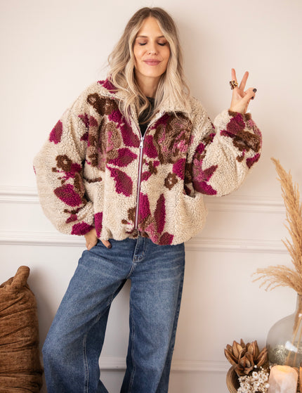 Flower Crush Teddy Beige/Mulberry - Jacket