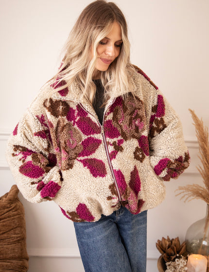 Flower Crush Teddy Beige/Mulberry - Jacket