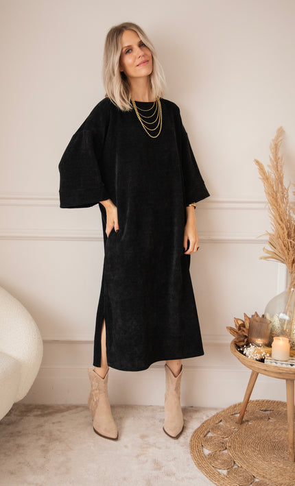 Viva Velvet Black - Maxi Jurk