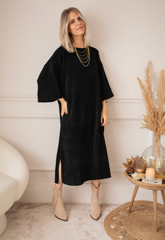 Maxikleid - Viva Velvet - Schwarz