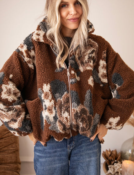 Flower Crush Teddy Brown/Beige - Jacket