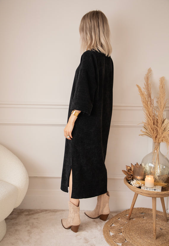 Maxikleid - Viva Velvet - Schwarz