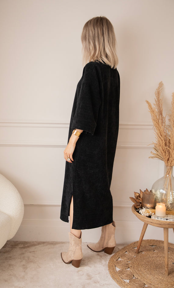 Maxikleid - Viva Velvet - Schwarz