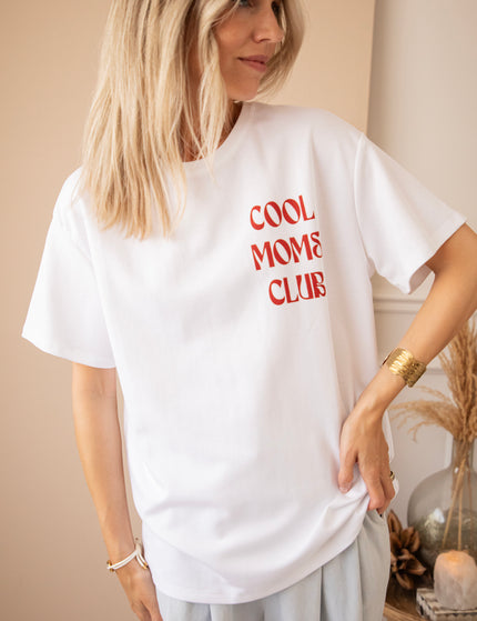 Cool Moms Club White/Bordeaux - T-Shirt
