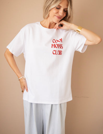Cool Moms Club White/Bordeaux - T-Shirt