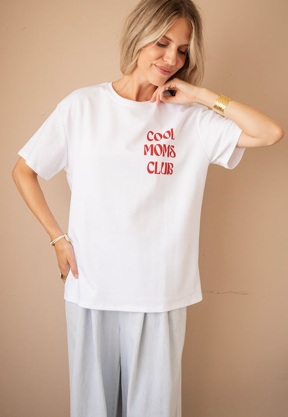 Cool Moms Club White/Bordeaux - T-Shirt