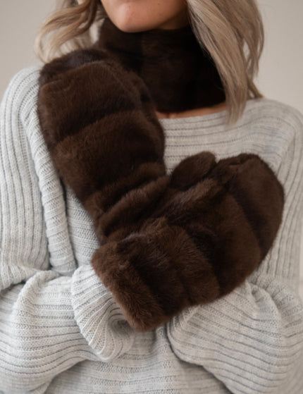 Stripes Of Fluff Brown - Handschoenen