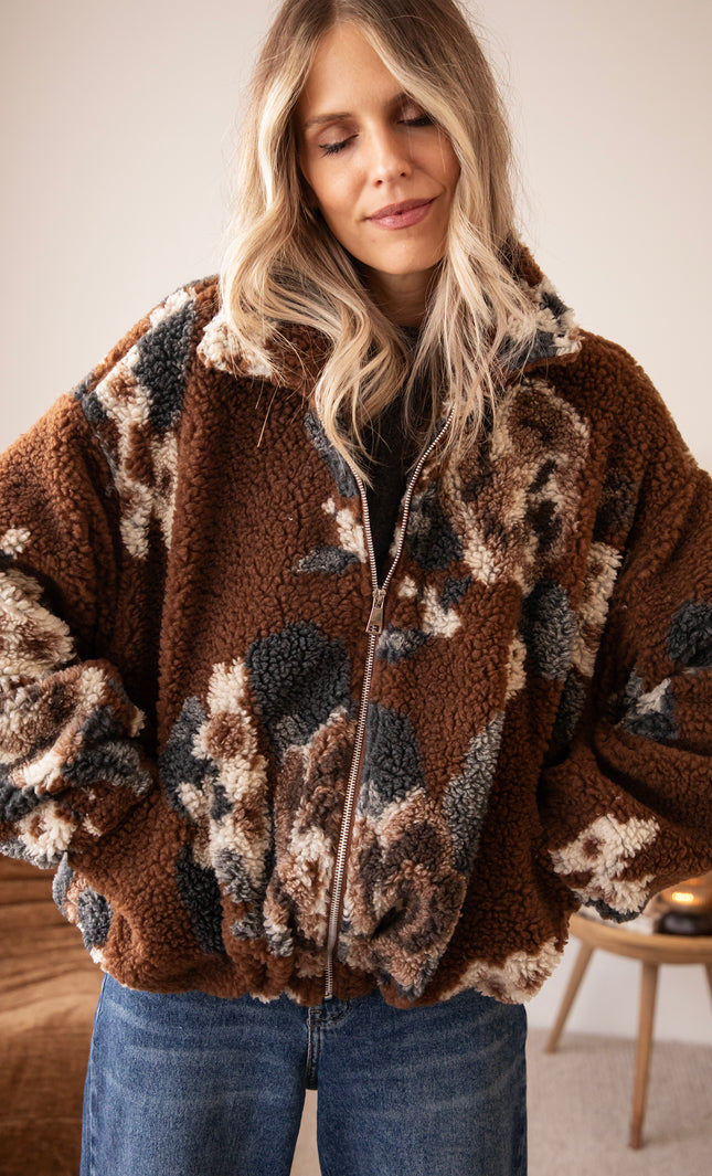 Flower Crush Teddy Brown/Beige - Jacket