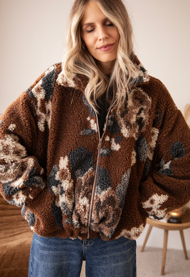 Flower Crush Teddy Brown/Beige - Jacket