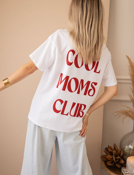 Cool Moms Club White/Bordeaux - T-Shirt