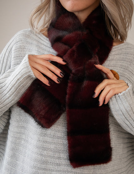 Schal - Stripes Of Fluff - Bordeaux