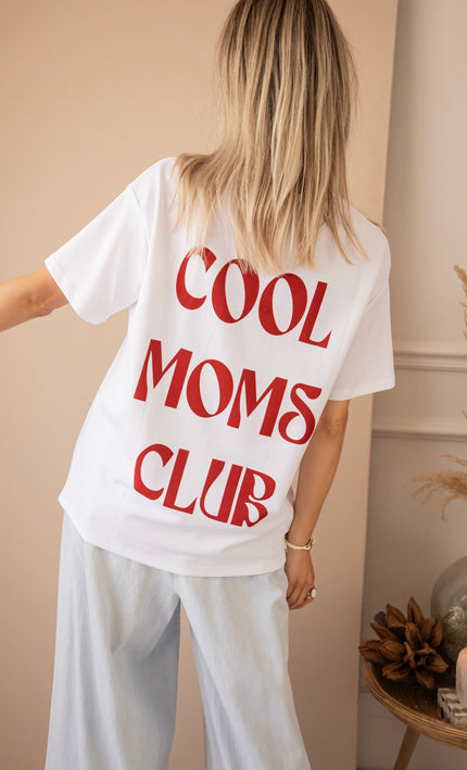 Cool Moms Club White/Bordeaux - T-Shirt