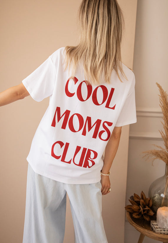 Cool Moms Club White/Bordeaux - T-Shirt