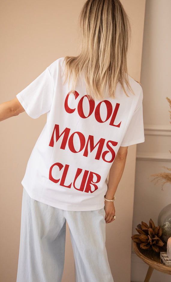 Cool Moms Club White/Bordeaux - T-Shirt