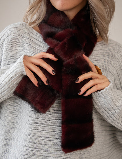 Schal - Stripes Of Fluff - Bordeaux