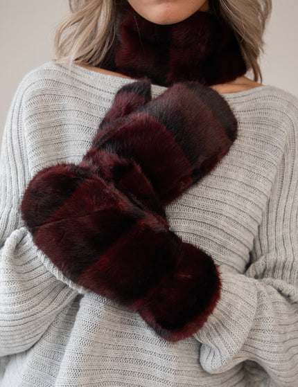 Schal - Stripes Of Fluff - Bordeaux