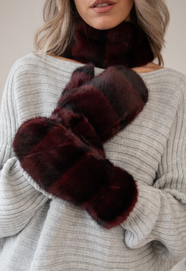 Stripes Of Fluff Bordeaux - Gloves