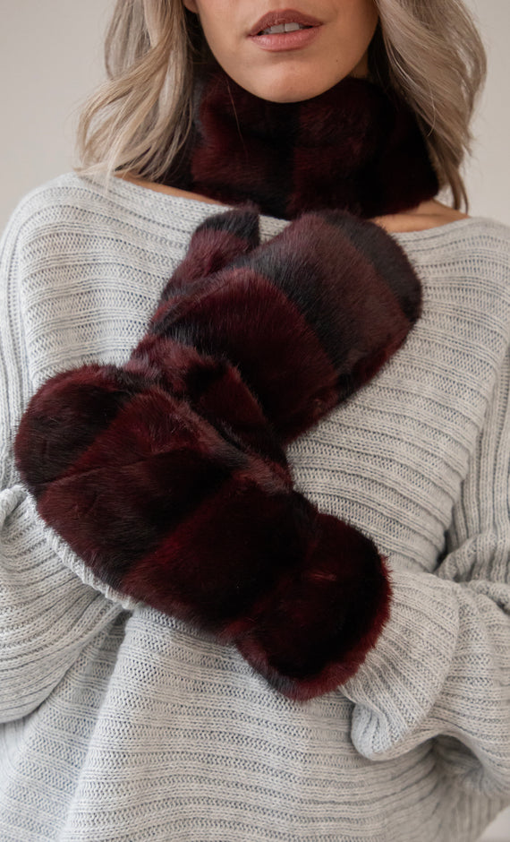 Stripes Of Fluff Bordeaux - Gloves