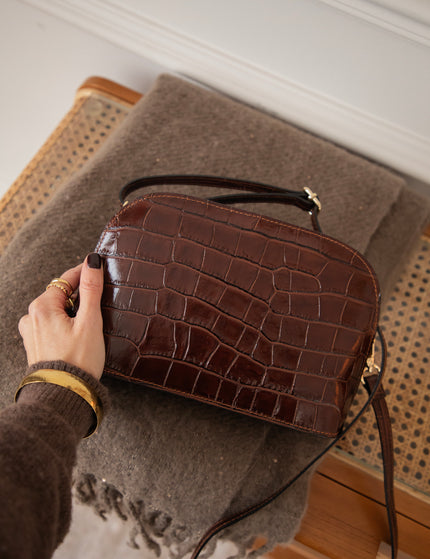 Sue Croco Brown - Handbag