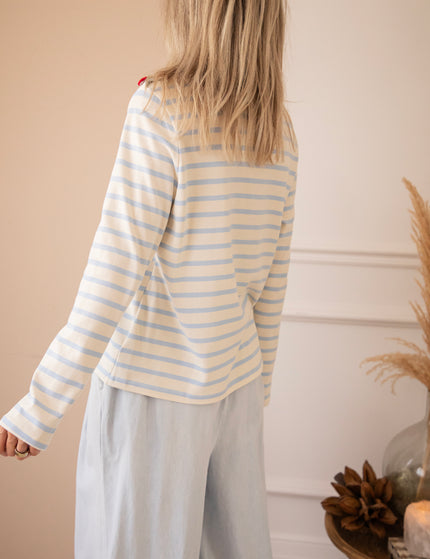 Langarmshirt - Beating Hearts & Bisou - Beige/Babyblau