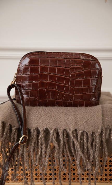 Sue Croco Brown - Handbag