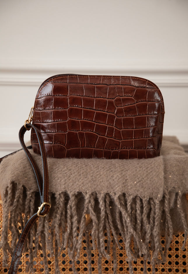 Sue Croco Brown - Handbag