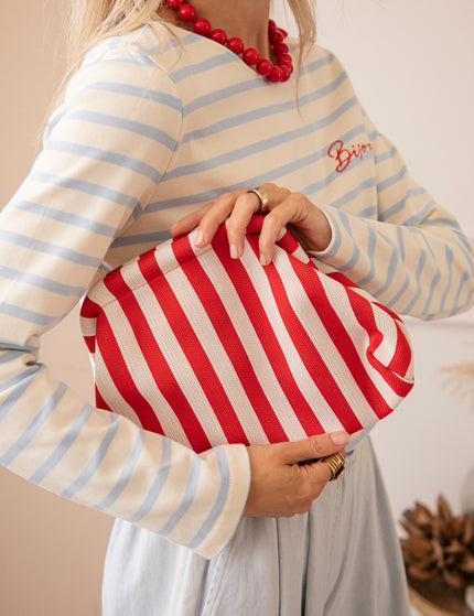Handtasche - Candy Clutch - Rot/Weiß
